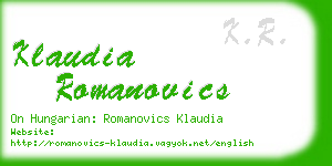 klaudia romanovics business card